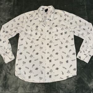 Hot Topic Fantastic Beasts Newt Scamander Woven Shirt Mens Large White Button-Up